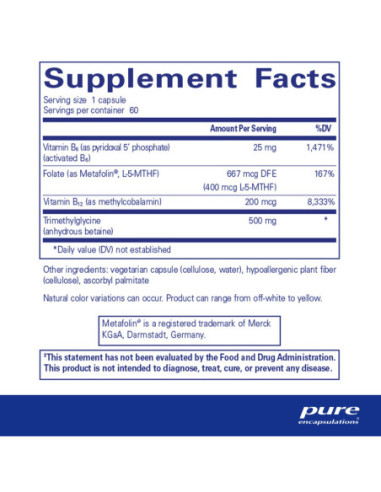 Homocysteine Factors - 60 Capsules | Pure...