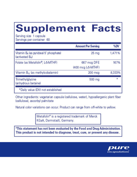 Homocysteine Factors - 60 Capsules | Pure Encapsulations