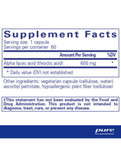 Alpha Lipoic Acid 600 mg - 60 Capsules | Pure Encapsulations 2