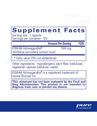 Ashwagandha - 120 Capsules | Pure Encapsulations