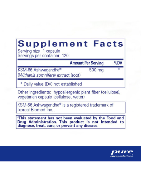 Ashwagandha - 120 Capsules | Pure Encapsulations
