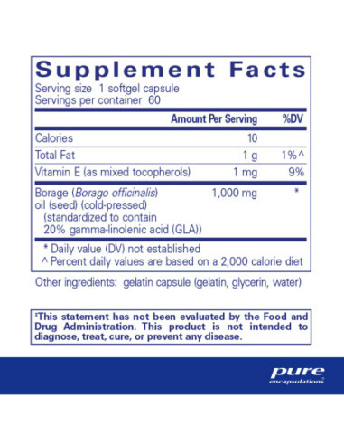 Borage Oil - 60 Softgel Capsules | Pure...