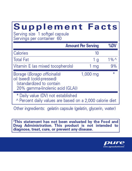 Borage Oil - 60 Softgel Capsules | Pure Encapsulations