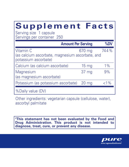 Buffered Ascorbic Acid - 250 Capsules | Pure Encapsulations