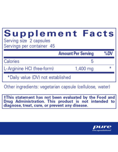 L-Arginine - 90 Capsules | Pure Encapsulations