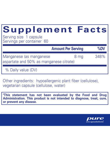 Manganese - 60 Capsules | Pure Encapsulations