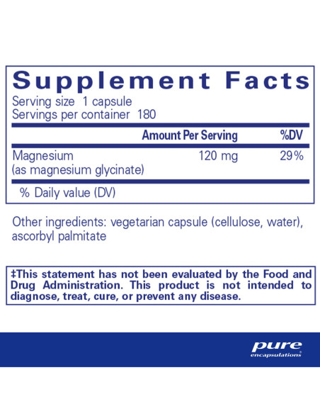 Magnesium Glycinate - 180 Capsules | Pure Encapsulations