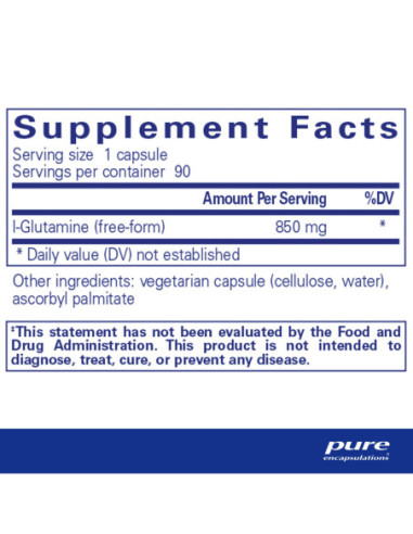 L-Glutamine 850 mg - 90 Capsules | Pure...