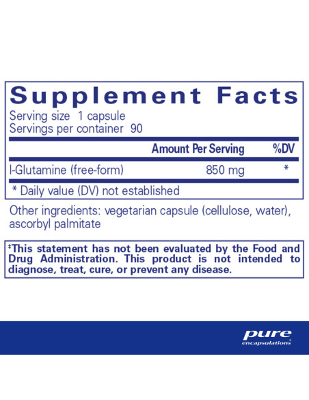 L-Glutamine 850 mg - 90 Capsules | Pure Encapsulations
