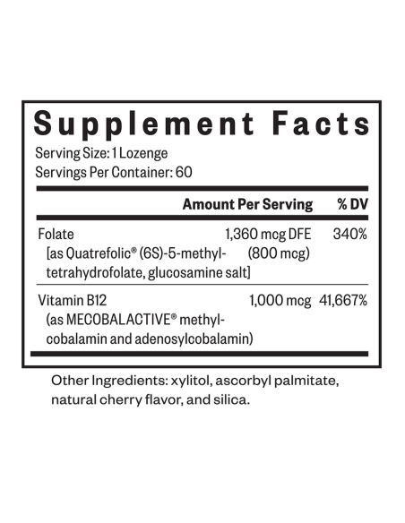 Methyl B12 with L-Methylfolate (Formerly Active B12 with L-5-MTHF) - 60 Lozenges | Seeking Health