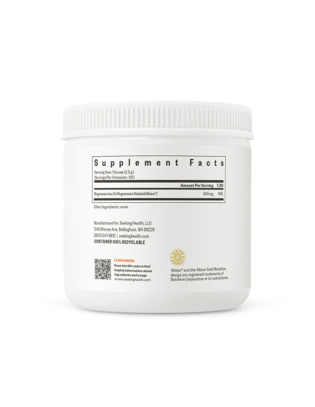 Magnesium Malate Powder 500mg - 250g | Seeking Health