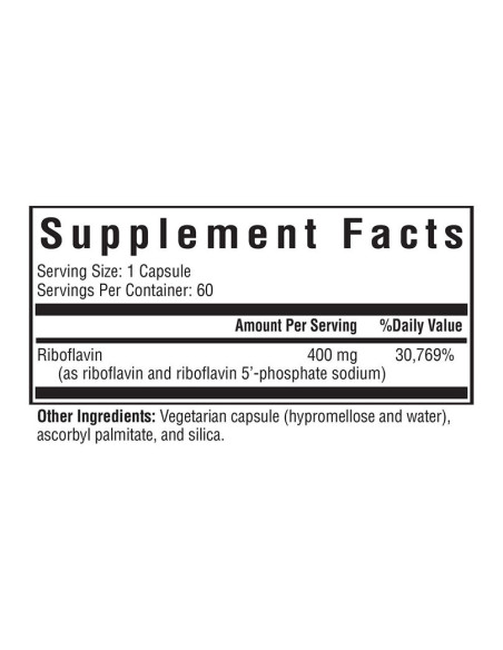 Riboflavin 400mg - 60 Capsules | Seeking Health