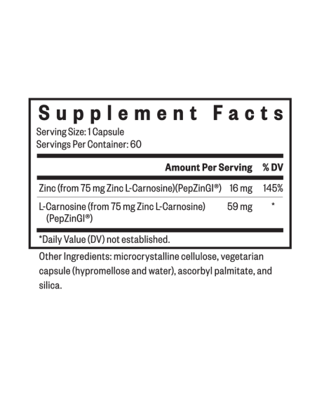 Zinc Carnosine - 60 Capsules | Seeking Health