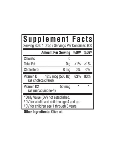 Vitamin D3 + K2 Drops - 30ml | Seeking Health