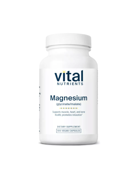 Magnesium (Glycinate/Malate) 120mg - 100 Capsules | Vital Nutrients