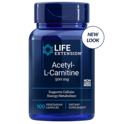 Acetyl-L-Carnitine, 500 mg 100 vegetarian capsules -...