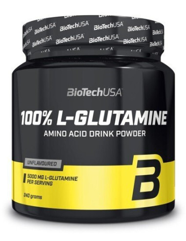 100% L-Glutamine, Unflavoured - 240g | BioTechUSA