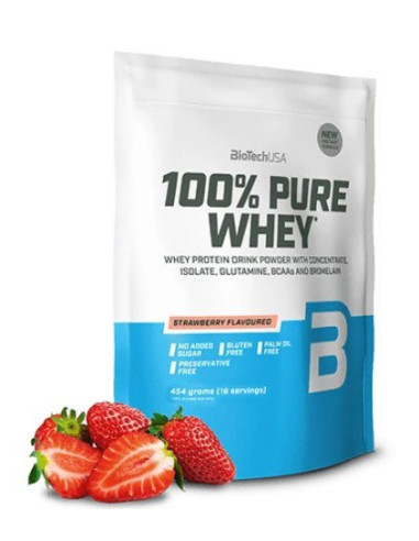 100% Pure Whey, Strawberry - 454g | BioTechUSA
