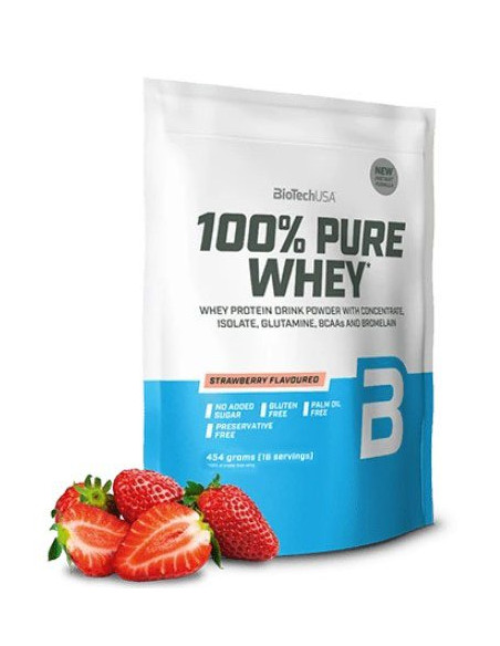 100% Pure Whey, Strawberry - 454g | BioTechUSA