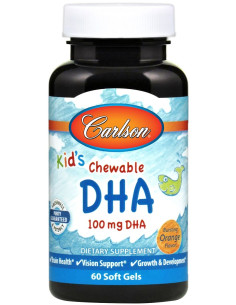 Kid's Chewable DHA, 100mg Orange - 60 softgels | Carlson...