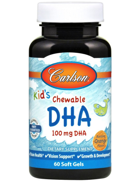 Kid's Chewable DHA, 100mg Orange - 60 softgels | Carlson Labs