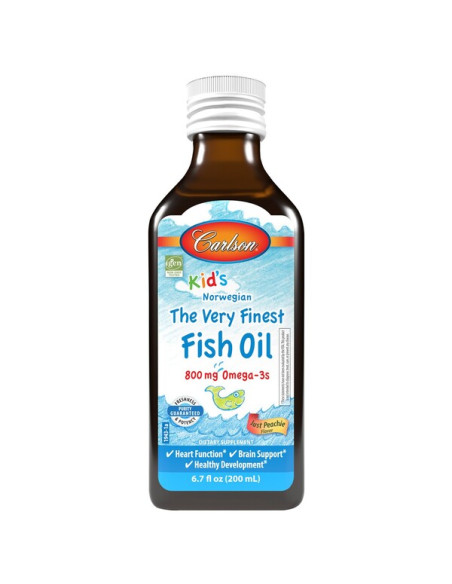 Kid's The Very Finest Fish Oil, 800mg Just Peachie - 200 ml. | Carlson Labs
