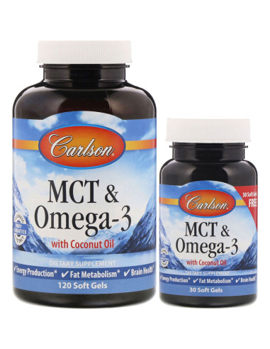 MCT & Omega-3 - 120 + 30 softgels | Carlson Labs
