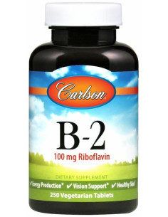 Vitamin B-2, 100mg - 100 vegetarian tablets | Carlson Labs
