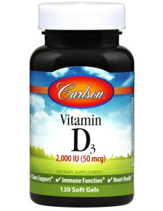Vitamin D3, 2000 IU - 120 softgels | Carlson Labs