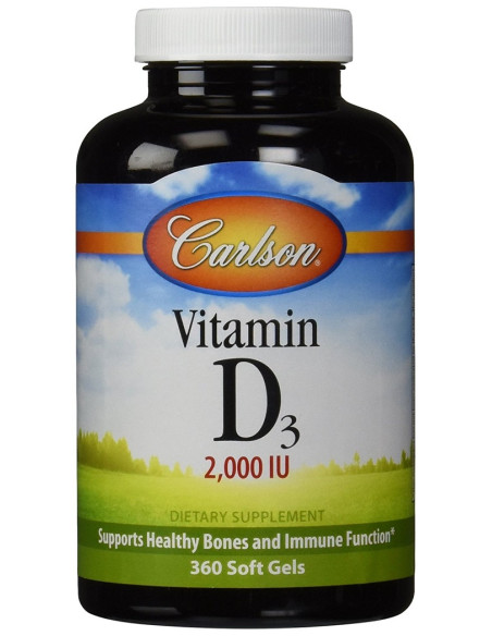 Vitamin D3, 2000 IU - 360 softgels | Carlson Labs