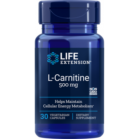 L-Carnitine - 500 mg 30 vegetarian capsules | Life Extension