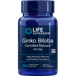 Ginkgo Biloba Certified Extract - 365 vegetarian capsules...