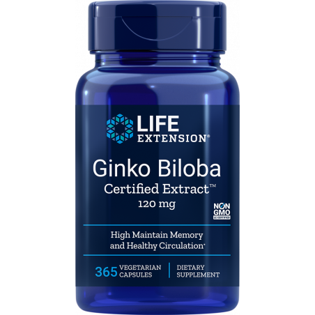 Ginkgo Biloba Certified Extract - 365 vegetarian capsules | Life Extension