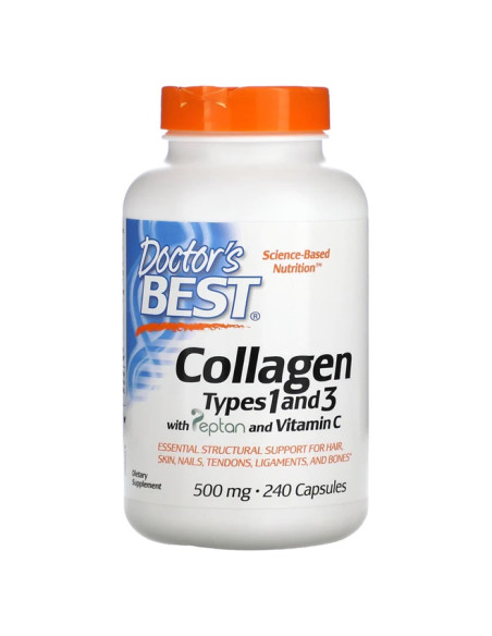 Collagen Types 1 and 3 with Peptan and Vitamin C, 500mg - 240 caps | Doctor's Best