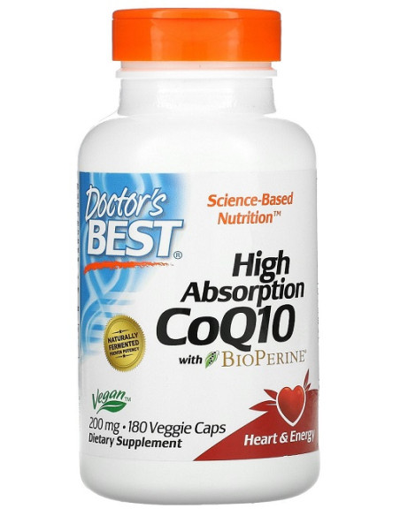 High Absorption CoQ10 with BioPerine, 200mg - 180 vcaps | Doctor's Best
