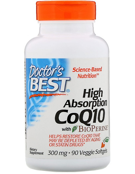High Absorption CoQ10 with BioPerine, 300mg - 90 veggie softgels | Doctor's Best