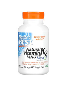 Natural Vitamin K2 MK7 with MenaQ7, 45mcg - 180 vcaps |...