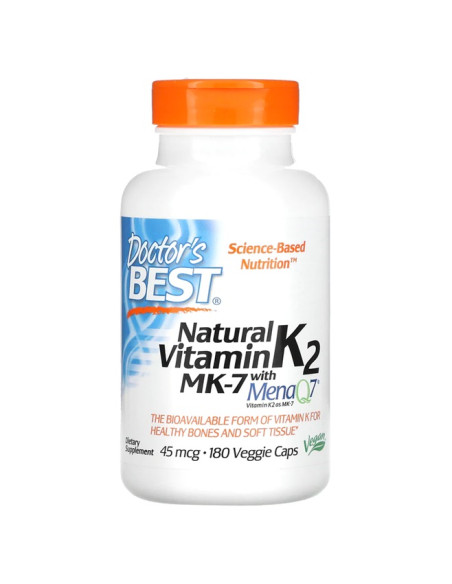 Natural Vitamin K2 MK7 with MenaQ7, 45mcg - 180 vcaps | Doctor's Best