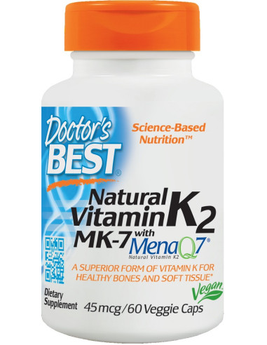 Natural Vitamin K2 MK7 with MenaQ7, 45mcg - 60...