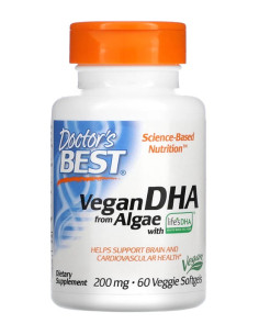 Vegan DHA from Algae, 200mg - 60 veggie softgels |...