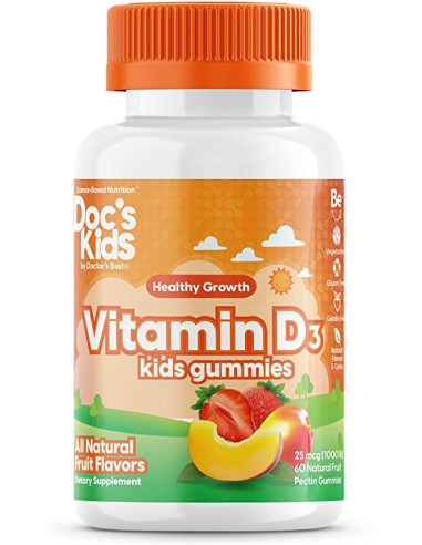 Vitamin D3 Kid's Gummies, Fruit Flavours - 60...