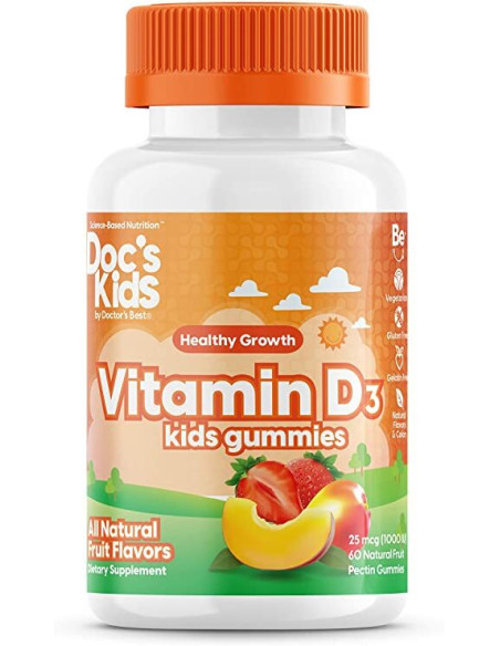 Vitamin D3 Kid's Gummies, Fruit Flavours - 60 gummies | Doctor's Best