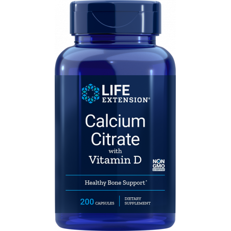 Calcium Citrate with Vitamin D - 200 vegetarian capsules | Life Extension
