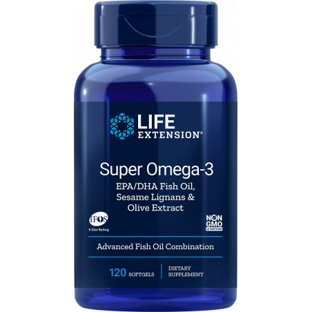 Super Omega-3 EPA/DHA with Sesame Lignans & Olive Extract - 120 softgels | Life Extension