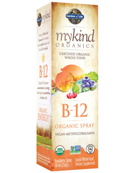 Mykind Organics B-12 Organic Spray, Raspberry - 58 ml. | Garden of Life