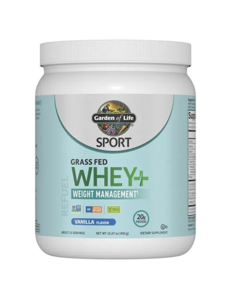 Sport Grass Fed Whey+ Weight Management, Vanilla - 450g | Garden of Life