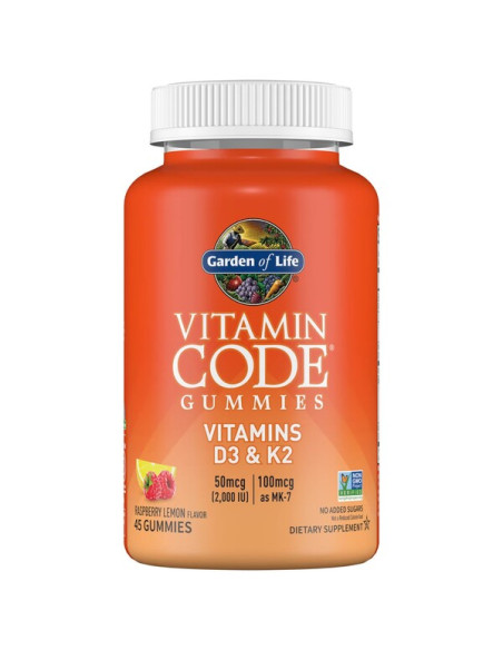 Vitamin Code Gummies Vitamins D3 & K2, Raspberry Lemon - 45 gummies | Garden of Life