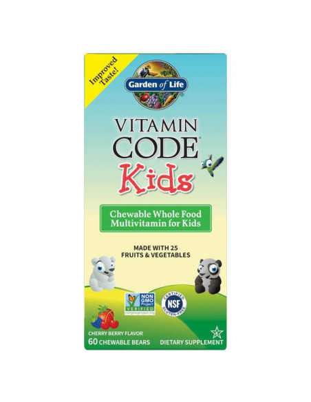 Vitamin Code Kids (Chewable Whole Food Multivitamin For Kids), Cherry Berry - 60 chewable bears | Garden of Life