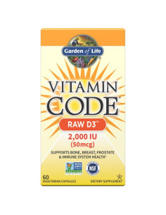 Vitamin Code Raw D3, 2000 IU - 60 vcaps | Garden of Life
