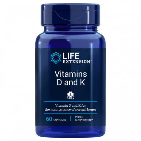 Vitamins D & K, EU - 60 vegetarian capsules | Life Extension